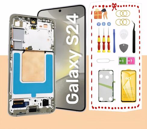 AMOLED Original Screen for Samsung Galaxy S24 LCD Screen Replacement for Samsung Galaxy S24 5G Touch Digitizer Display Screen Assembly with Frame S921U S921A 6.2 inch US Version (Marble Gray) in Saudi Arabia