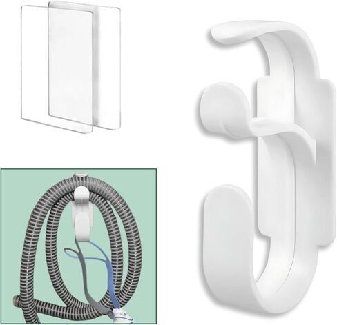 CPAP Hose Hanger with Anti Unhook Feature- White CPAP Hook for Secure Attachment - Premium CPAP Hanger for Organized and Convenient Storage - Durable CPAP Hose Holder in Saudi Arabia