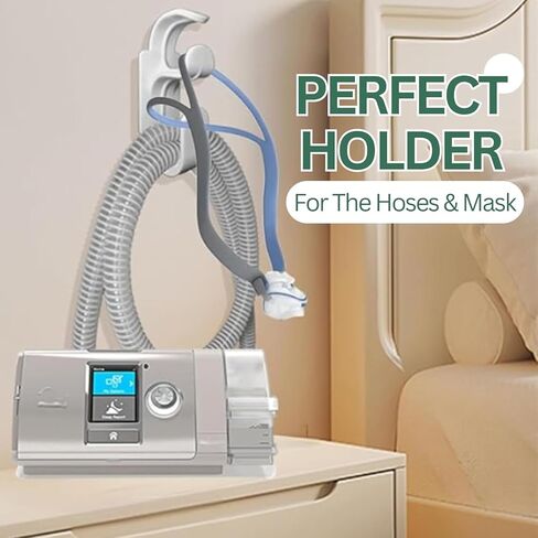 CPAP Hose Hanger with Anti Unhook Feature- White CPAP Hook for Secure Attachment - Premium CPAP Hanger for Organized and Convenient Storage - Durable CPAP Hose Holder in Saudi Arabia