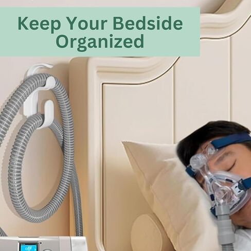 CPAP Hose Hanger with Anti Unhook Feature- White CPAP Hook for Secure Attachment - Premium CPAP Hanger for Organized and Convenient Storage - Durable CPAP Hose Holder in Saudi Arabia