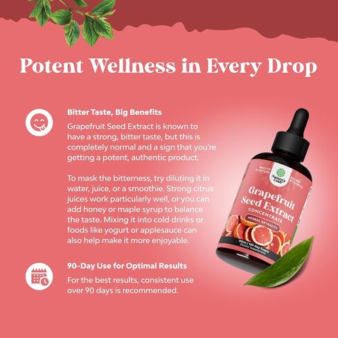 GSE Grapefruit Seed Extract Liquid - Super Concentrated Grapefruit Extract Rich in Bioflavonoids & Polyphenols for Digestive Health and Immune Support - Vegan Non-GMO & Alcohol-Free (60 Servings) in Saudi Arabia