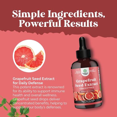 GSE Grapefruit Seed Extract Liquid - Super Concentrated Grapefruit Extract Rich in Bioflavonoids & Polyphenols for Digestive Health and Immune Support - Vegan Non-GMO & Alcohol-Free (60 Servings) in Saudi Arabia