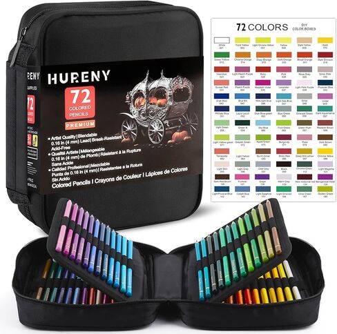 Colored Pencils for Adult Coloring Books, 72 Oil-Based Color Pencils, 3.8mm Soft Core, Vibrant Coloring Pencils in Tin Box for Adults, Professional Art Supplies for Coloring, Blending and Layering. in Saudi Arabia
