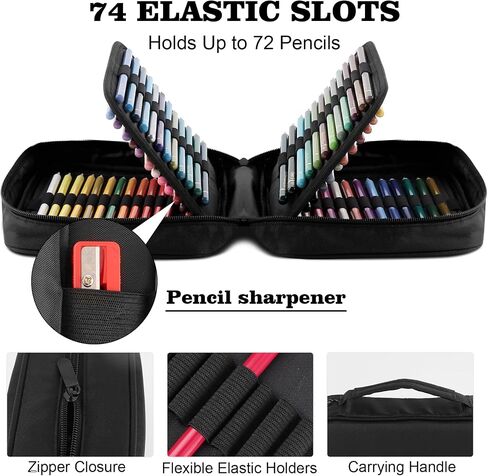 Colored Pencils for Adult Coloring Books, 72 Oil-Based Color Pencils, 3.8mm Soft Core, Vibrant Coloring Pencils in Tin Box for Adults, Professional Art Supplies for Coloring, Blending and Layering. in Saudi Arabia