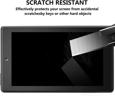 [2 Pack] Screen Protector for Fire 7 /Fire 7 Kids Edition(9th/7th Gen), Tempered Glass Screen Film Guard, Anti-Scratch Screen Protector for Fire 7 7inch 2019/2017 in Kuwait