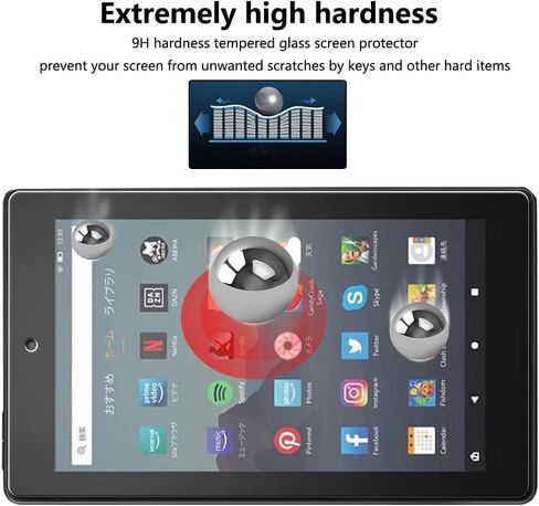 [2 Pack] Screen Protector for Fire 7 /Fire 7 Kids Edition(9th/7th Gen), Tempered Glass Screen Film Guard, Anti-Scratch Screen Protector for Fire 7 7inch 2019/2017 in Kuwait