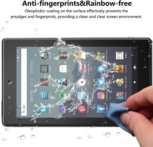 [2 Pack] Screen Protector for Fire 7 /Fire 7 Kids Edition(9th/7th Gen), Tempered Glass Screen Film Guard, Anti-Scratch Screen Protector for Fire 7 7inch 2019/2017 in Kuwait