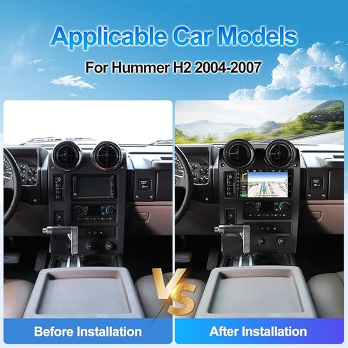 2G+64G Car Radio Stereo for Hummer H2 2004-2007 with Wireless Carplay Android Auto Android 13 Radio 9" Touch Screen Car Stereo with Bluetooth GPS Navigation HiFi WiFi FM Head Unit with Backup Camera in Saudi Arabia