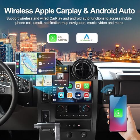 2G+64G Car Radio Stereo for Hummer H2 2004-2007 with Wireless Carplay Android Auto Android 13 Radio 9" Touch Screen Car Stereo with Bluetooth GPS Navigation HiFi WiFi FM Head Unit with Backup Camera in Saudi Arabia