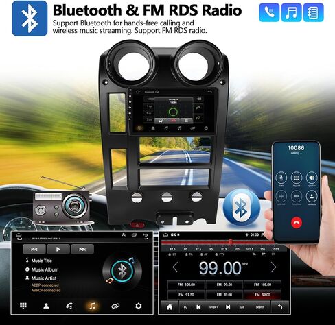 2G+64G Car Radio Stereo for Hummer H2 2004-2007 with Wireless Carplay Android Auto Android 13 Radio 9" Touch Screen Car Stereo with Bluetooth GPS Navigation HiFi WiFi FM Head Unit with Backup Camera in Saudi Arabia