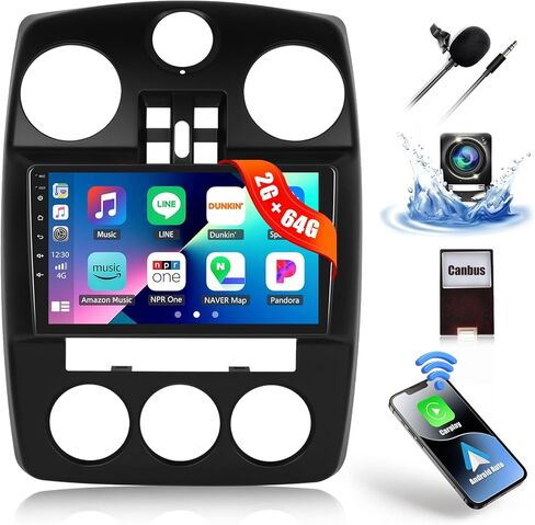 2G+64G Android 13 ستيريو سيارة لكرايسلر PT Cruiser 2006-2010 مع CarPlay اللاسلكي Android Auto 9 بوصة شاشة لمس راديو السيارة مع نظام تحديد المواقع والملاحة HiFi WiFi Bluetooth FM/RDS وحدة رئيسية مع كاميرا احتياطية in Saudi Arabia