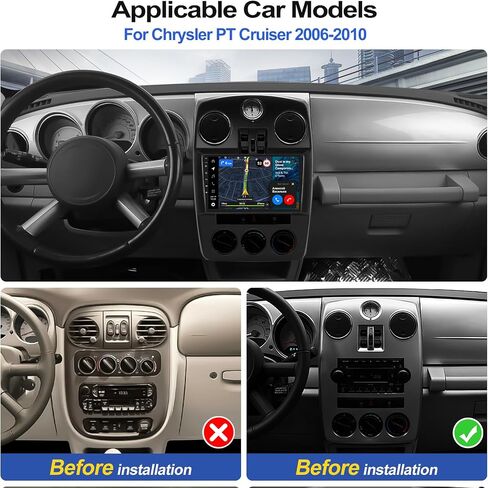 2G+64G Android 13 ستيريو سيارة لكرايسلر PT Cruiser 2006-2010 مع CarPlay اللاسلكي Android Auto 9 بوصة شاشة لمس راديو السيارة مع نظام تحديد المواقع والملاحة HiFi WiFi Bluetooth FM/RDS وحدة رئيسية مع كاميرا احتياطية in Saudi Arabia