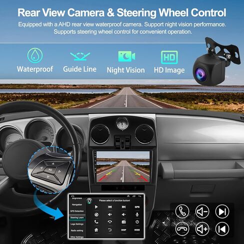 2G+64G Android 13 ستيريو سيارة لكرايسلر PT Cruiser 2006-2010 مع CarPlay اللاسلكي Android Auto 9 بوصة شاشة لمس راديو السيارة مع نظام تحديد المواقع والملاحة HiFi WiFi Bluetooth FM/RDS وحدة رئيسية مع كاميرا احتياطية in Saudi Arabia