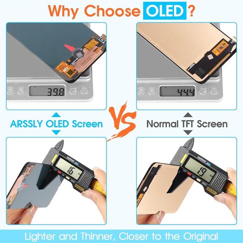استبدال شاشة OLED لـ oppo Reno3/F15/A91/F17/K7/Find X2 Lite، شاشة LCD تعمل باللمس محول رقمي كامل مع مجموعات إصلاح (أسود، 6.36 بوصة) in Saudi Arabia