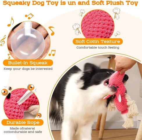 Dog Plush Toy Squeaky Dog Toy Indestructible Stuffed Dog Toy Dog Teething Toy Fun for Indoor Puppies and Senior Pups, Plush No Mess Chew and Play Durable Chewing Toys Puppy, Small, Middle, Big Dogs in Saudi Arabia