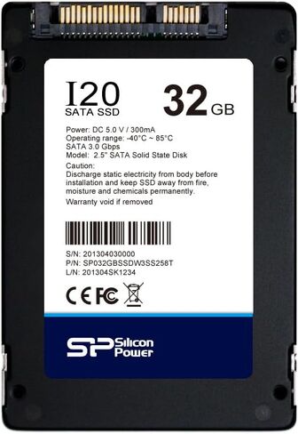 محرك أقراص SLC SATA II من فئة المؤسسات سعة 32 جيجابايت من Silicon Power بسرعة 3 جيجابايت/ثانية وشاشة 2.5 بوصة I21 مزود بذاكرة مصنوعة من مكونات صلبة داخلية in Kuwait
