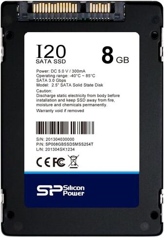 محرك أقراص SLC SATA II من فئة المؤسسات سعة 8 جيجابايت من Silicon Power بسرعة 3 جيجابايت/ثانية وشاشة 2.5 بوصة I21 مزود بذاكرة مصنوعة من مكونات صلبة داخلية in Kuwait