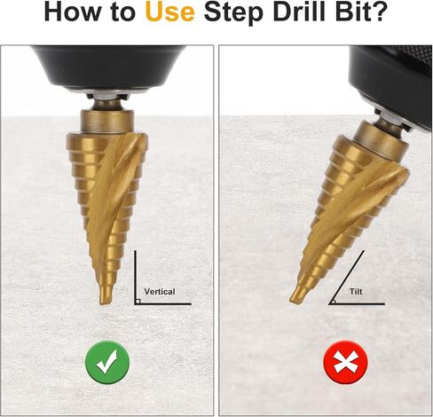 M35 Four Spiral Flute Cobalt Step Drill Bit, 3/16" - 7/8"(12 Step Size) Impact Ready Unibit Step Drill Bit, 1/4" Hex Shank Step Bit for Metal, Stainless Steel, Aluminum, Plastic in Saudi Arabia