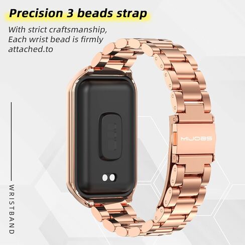 MIJOBS Strap for Xiaomi Smart Band 8 Active/Redmi Smart Band 2 Zinc Alloy Replacement Wrist WatchBand for Xiaomi Mi Band 8 Active Fitness Tracker in Saudi Arabia