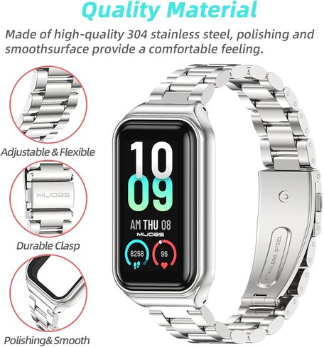 حزام MIJOBS لـ Xiaomi Smart Band 8 Active/Redmi Smart Band 2 سوار ساعة بديل من سبائك الزنك لـ Xiaomi Mi Band 8 Active Fitness Tracker in Kuwait