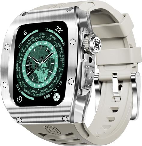 Stylish Metal Watch Case Compatible with Apple Watch Ultra 2/1 49mm - Military-Grade Protection, Precise Design, Easy to Wear, Premium Accessories(White, iWatch 49 Case) in Saudi Arabia