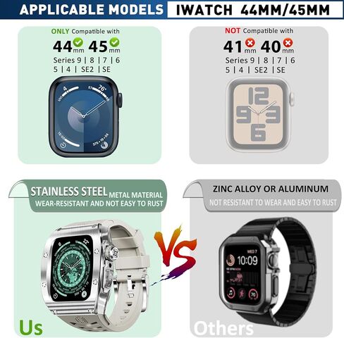 Stylish Metal Watch Case Compatible with Apple Watch Ultra 2/1 49mm - Military-Grade Protection, Precise Design, Easy to Wear, Premium Accessories(White, iWatch 49 Case) in Saudi Arabia