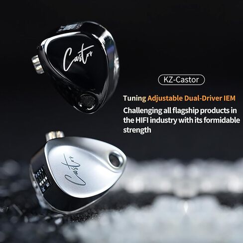 KZ Castor in Ear Monitor, HiFi Improved Bass in Ear Headphone, Dual-Dynamic Driver Gaming Earbuds, 2PIN-C Detachable Cable in Saudi Arabia