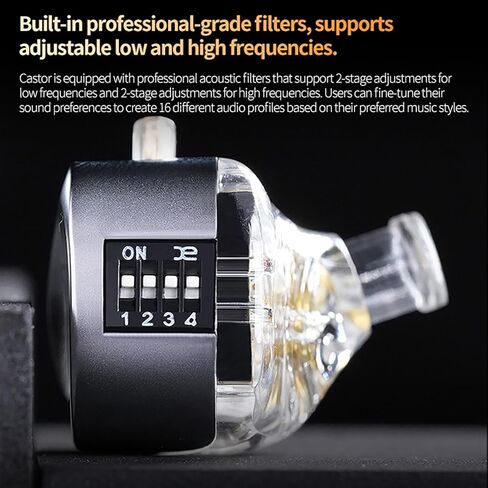 KZ Castor in Ear Monitor, HiFi Improved Bass in Ear Headphone, Dual-Dynamic Driver Gaming Earbuds, 2PIN-C Detachable Cable in Saudi Arabia