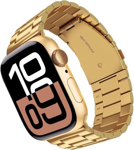 ARTCHE Compatible with Apple Watch Bands Series 10 46mm, Ultra 2/Ultra 49mm, Series 9/8/7 45mm Series 6/SE/SE2/5/4 44mm Series 3/2/1 42mm, Stainless Steel Metal Watch Band for iWatch Strap, Black in Saudi Arabia
