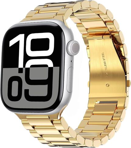 ARTCHE Compatible with Apple Watch Bands Series 10 46mm, Ultra 2/Ultra 49mm, Series 9/8/7 45mm Series 6/SE/SE2/5/4 44mm Series 3/2/1 42mm, Stainless Steel Metal Watch Band for iWatch Strap, Black in Saudi Arabia