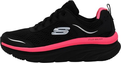 Skechers Women's D'lux Walker - Infinite Motion Shoes, Black/Hot Pink, 6.5 M in Saudi Arabia