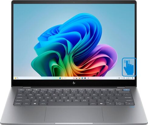 HP OmniBook X Home & Business Laptop (Snapdragon X Elite X1E-78-100 12-Core, 16GB LPDDR5X 8448MHz RAM, 1TB SSD, Qualcomm Adreno, 14.0" 60 Hz Touch 2240x1400, WiFi, Win 11 Home) with Dockztorm Hub in Saudi Arabia