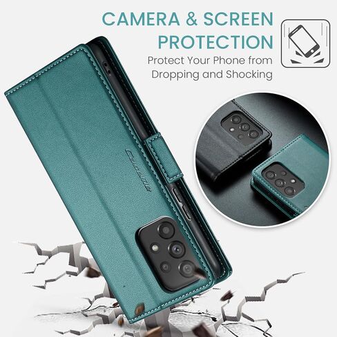 Samsung Galaxy A52 5G/A52s 5G Wallet Case with [RFID Blocking] Card Holder Magnetic Kickstand,Leather Flip Protective Case Wallet for Samsung Galaxy A52 5G/A52s 5G 6.5 Inch -Black in Kuwait