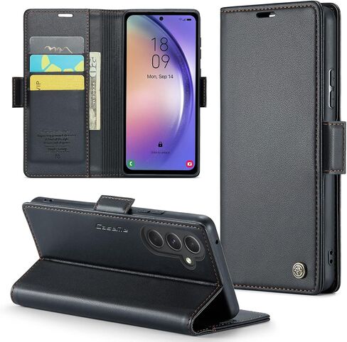 Samsung Galaxy A52 5G/A52s 5G Wallet Case with [RFID Blocking] Card Holder Magnetic Kickstand,Leather Flip Protective Case Wallet for Samsung Galaxy A52 5G/A52s 5G 6.5 Inch -Black in Kuwait
