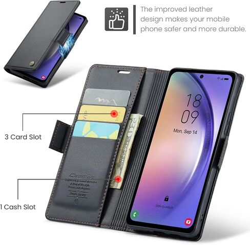 Samsung Galaxy A52 5G/A52s 5G Wallet Case with [RFID Blocking] Card Holder Magnetic Kickstand,Leather Flip Protective Case Wallet for Samsung Galaxy A52 5G/A52s 5G 6.5 Inch -Black in Kuwait