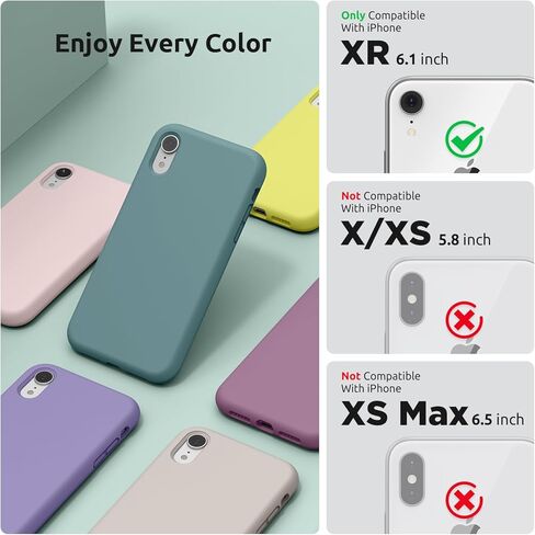 SURPHY متوافق مع حافظة iPhone XR، حافظة هاتف من السيليكون السائل السميك (مع بطانة من الألياف الدقيقة) لهاتف iPhone XR 6.1 بوصة، أحمر in Kuwait
