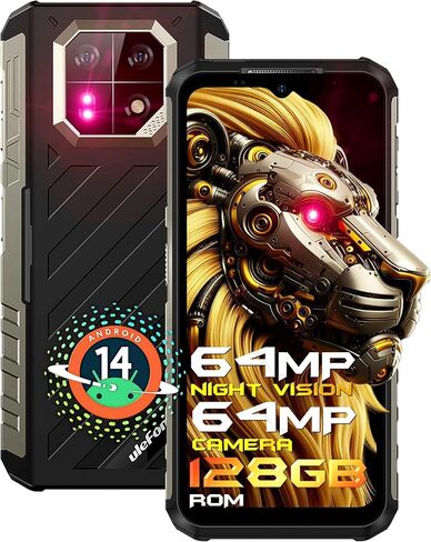 Ulefone Armor 22 هاتف Android 14 هاتف متين غير مقفول 16G+128GB هاتف ذكي متين مفتوح 6600mAh 6.58 بوصة FHD+ 120 هرتز 64MP+64MP كاميرا رؤية ليلية مزدوجة SIM IP68 هاتف ذكي NFC IR Blaster in Kuwait