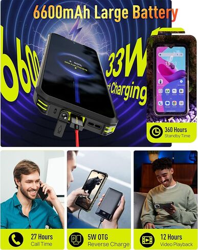 Ulefone Armor 22 هاتف Android 14 هاتف متين غير مقفول 16G+128GB هاتف ذكي متين مفتوح 6600mAh 6.58 بوصة FHD+ 120 هرتز 64MP+64MP كاميرا رؤية ليلية مزدوجة SIM IP68 هاتف ذكي NFC IR Blaster in Kuwait