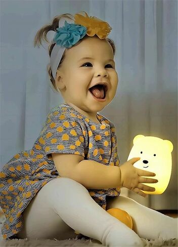 Portable Night Light for Kids - Hanging LED Light Up Toddler Room Remote 9 Colors Changing, Nursery Baby Night Light Car Seat Crib Dimmable Rechargeable Squishy Lamp Room Decorations Gifts in Kuwait