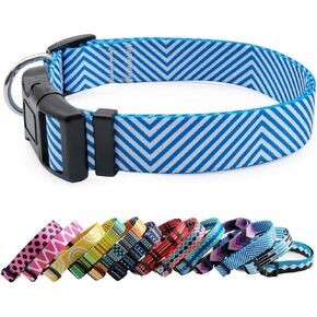 MayPaw Nylon Dog Collar with Bohemia Floral Tribal Geometric Patterns, 0.75", 1.25" and 1.5" Wide Soft Collar Adjustable for Small Medium Large and Ex-Large Dogs