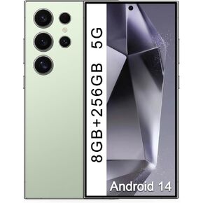 C24 Smartphone Unlocked 5G, 6.8 Inch Screen Android 14 Phone 8GB+256GB/1TB Expansion, 108MP Camera 6000mAh Cell Phone Face ID/Dual SIM/GPS/FM Radio(Cyan)