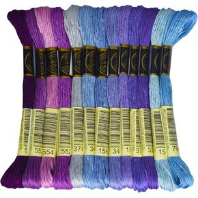 Premium Rainbow Color Embroidery Floss - Cross Stitch Threads - Friendship Bracelets Floss - Crafts Floss - 14 Skeins Per Pack Embroidery Floss, Light Rust Gradient