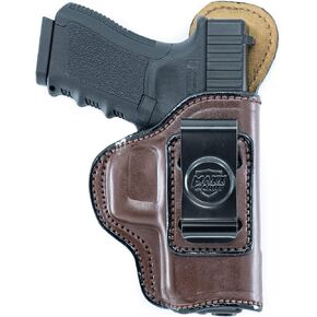 حافظة مسدس جلدية Maxx Carry IWB لـ Springfield XDS 4 بوصة 9 مم، XDE 3.3 بوصة 9 مم/.45ACP أو 3.8 بوصة 9 مم | فالتر PK380، بني، رسم باليد اليمنى