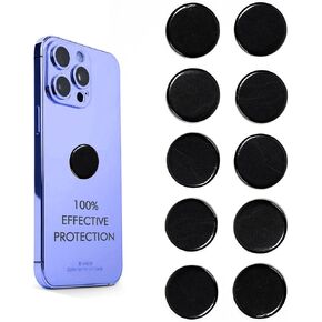 Stickers for Phone, 10 Authentic Natural Shungite Stone Plates, Adhesive Round Crystal Decals for Smartphone Case & Laptop, Genuine Stone from Karelia in Kuwait
