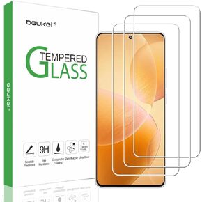 beukei (3 Pack) Compatible for Xiaomi Poco X6 / Xiaomi Poco X6 Pro Screen Protector Tempered Glass, Touch Sensitive,Case Friendly, 9H Hardness