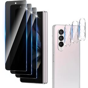 3 Pack Privacy Screen Protector Designed for Samsung Galaxy Z Fold 4,Full Coverage Anti-Spy Tempered Glass Film,9H Hardness,Anti-Fingerprint,Bubble Free,Easy to Install