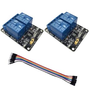 2Pack 2 Channel DC 5V Relay Module with Optocoupler Low Level Trigger Expansion Board and Wire for Arduino Raspberry Pi MEGA 2560