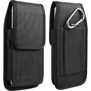 Men Nylon Cell Phone Holsters Case Belt Phone Holder Compatible for Samsung Galaxy S24 S23 Ultra S24+ S23+ Note 20 S23 FE A14 A15 A24 A34 A54 / Apple iPhone 15 14 13 Pro Max/TCL 30 SE/BLU View 3