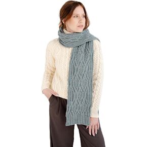 SAOL 100% Merino Wool Irish Knit Scarf for Women - One Size