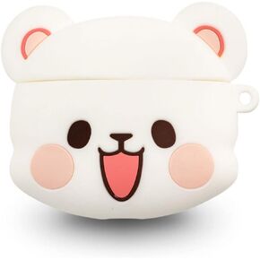 Milk Bear Compatible with AirPods Pro Case Silicone Carrying Shockproof Protective Cover Authentic Milkmochabear Merchandise Headphones Character Head Cute Adorable